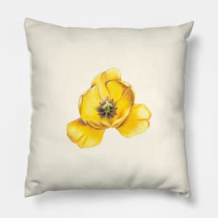 Yellow Tulip Flower Pillow