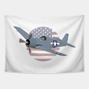 WW2 F6F Hellcat Airplane Tapestry