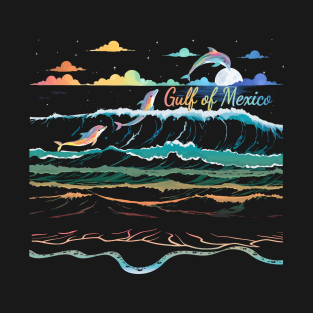 Gulf of Mexico Dolphin Lover Nature Coast Beach Vacation T-Shirt