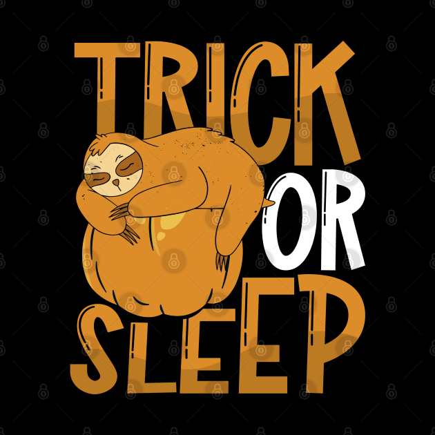 Halloween Sloth Pumpkin Trick or Sleep by aneisha