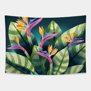 Bird of Paradise Flower Tapestry