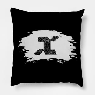 Gothic letter X – Alphabet typography Pillow