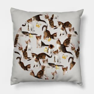 Kittens and Butterflies - a painted pattern Pillow