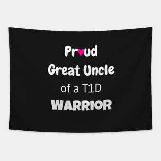 Proud Great Uncle White Text Pink Heart Tapestry