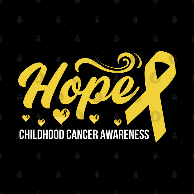 Hope For A Cure Childhood Cancer Awareness Support Childhood Cancer Warrior Gifts by T-shirt US