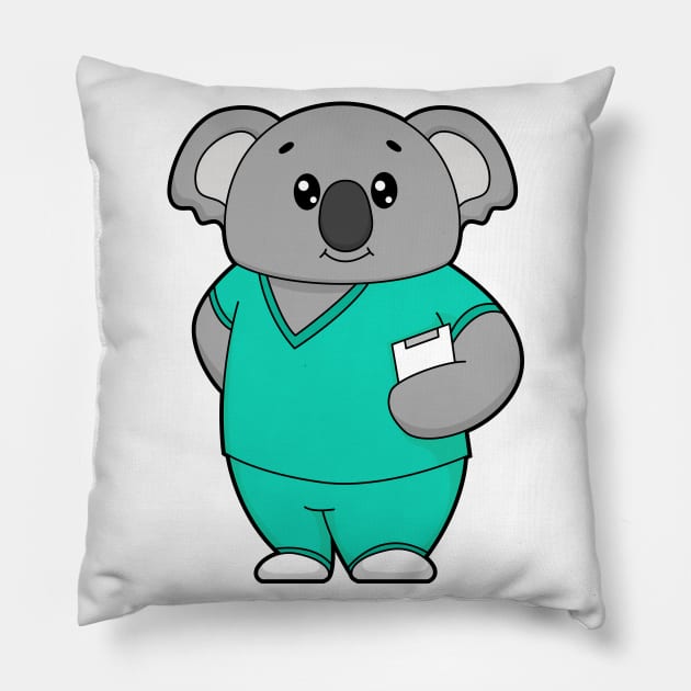 Koala as Nurse with Notepad Pillow by Markus Schnabel