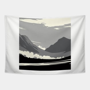 landscape black and white Tapestry