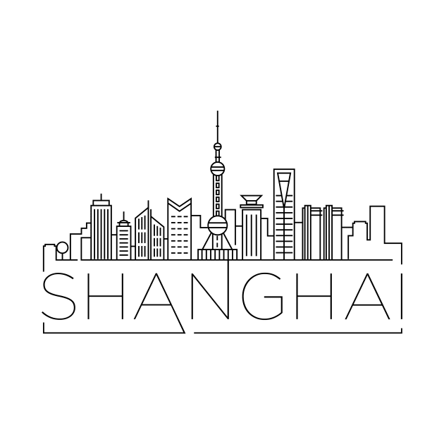 Shanghai Minimal Skyline by kursatunsal