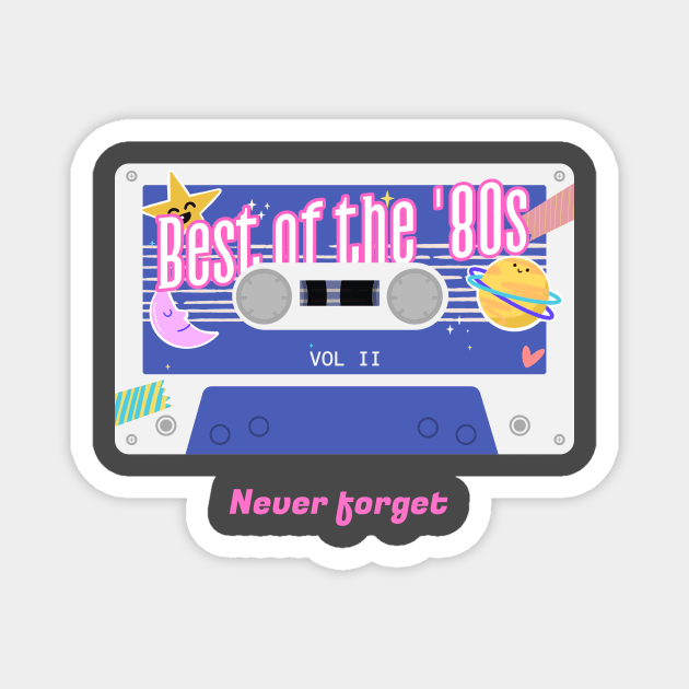 Cute 80's Retro Music Cassette Magnet by Tip Top Tee's