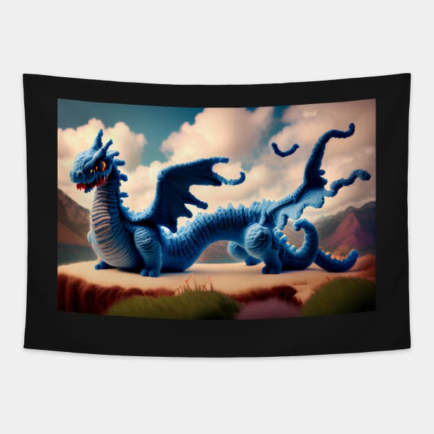 Cute Wool Art Dragon 18 of 20 Designs Tapestry by LuckDragonGifts