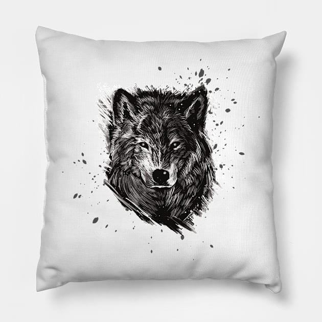 Wolf spirit animal Pillow by Chavjo Mir11
