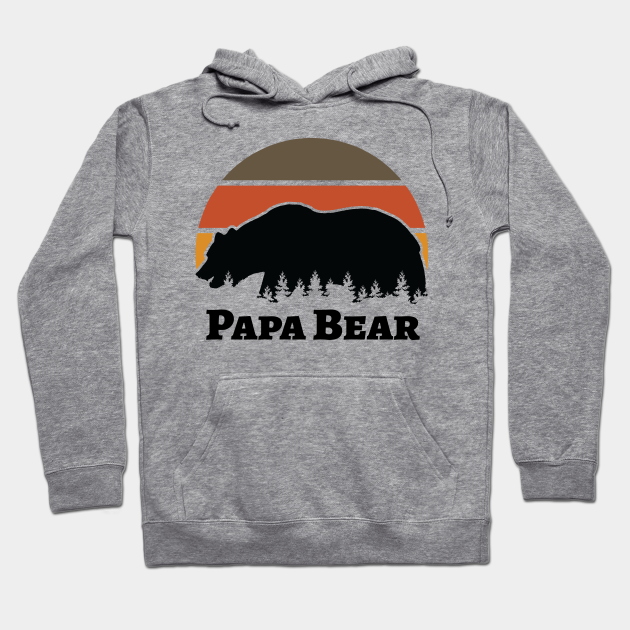 Papa Bear Dad Father's Day Pawprint Hoodie Hooded Sweatshirt Men Brisco  Brands