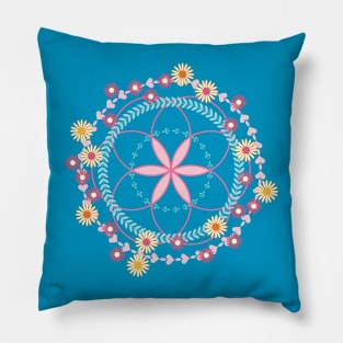 Daisy Flowers Love Hearts Pillow