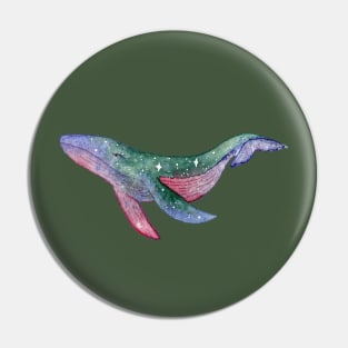 Mint and raspberry galaxy whale Pin