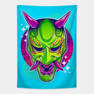 Neon Noh Hannya Tapestry