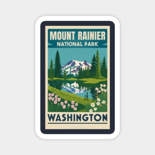 A Vintage Travel Art of the Mount Rainier National Park - Washington - US Magnet