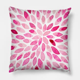 Watercolor brush strokes - pink Pillow