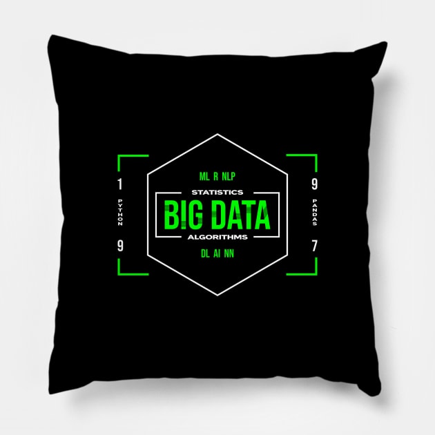 Big Data Pillow by Peachy T-Shirts