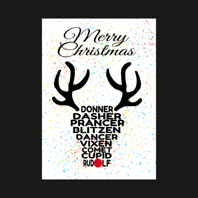 Santas Reindeer Merry Christmas by DesignsBySaxton