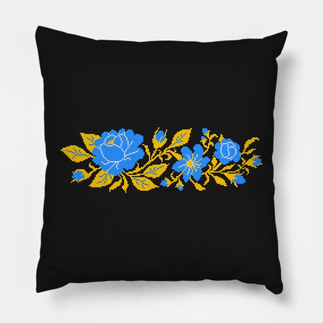 Realistic Cross-Stitch Embroideried Composition Pillow by lissantee