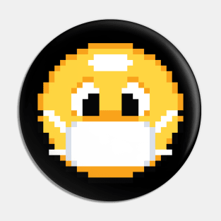 Masked Pixel Emoji Pin