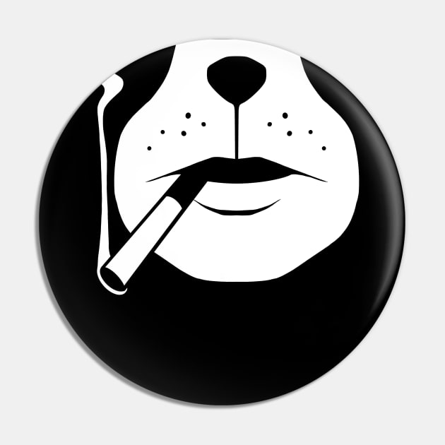 Smoking Dog Man Face Pin by Episodic Drawing