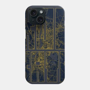 Kolkata, India City Map Typography - Gold Art Deco Phone Case