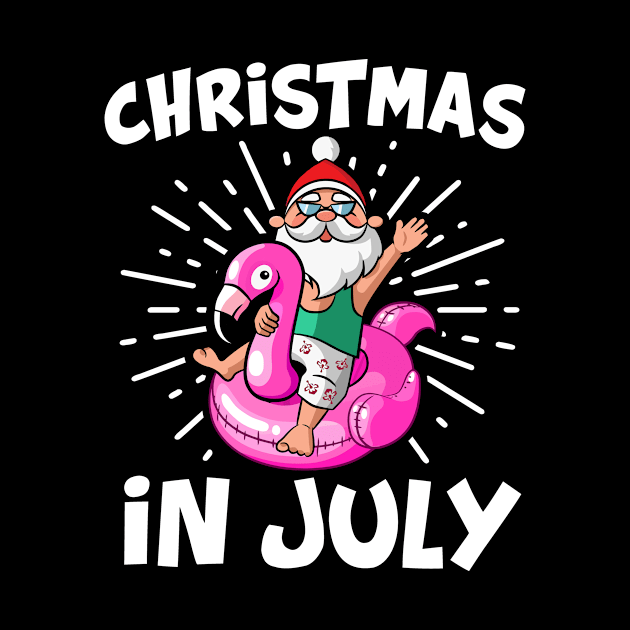 Christmas In July Summer Santa Inflatable Flamingo by folidelarts