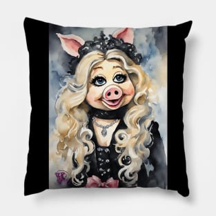 Miss Piggy Goth version Pillow