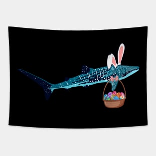 Whale Shark Easter Eggs Rhincodon typus Bunny Ears Easter Tapestry