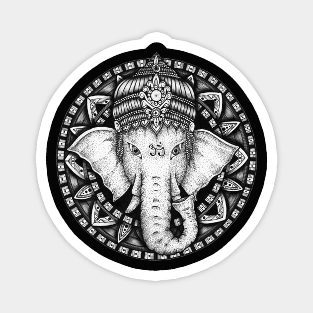 Ganesha Mandala Magnet by Litedawn