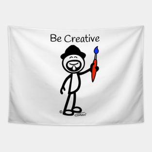 GG Artist Stick Figure “Be Creative” Tapestry