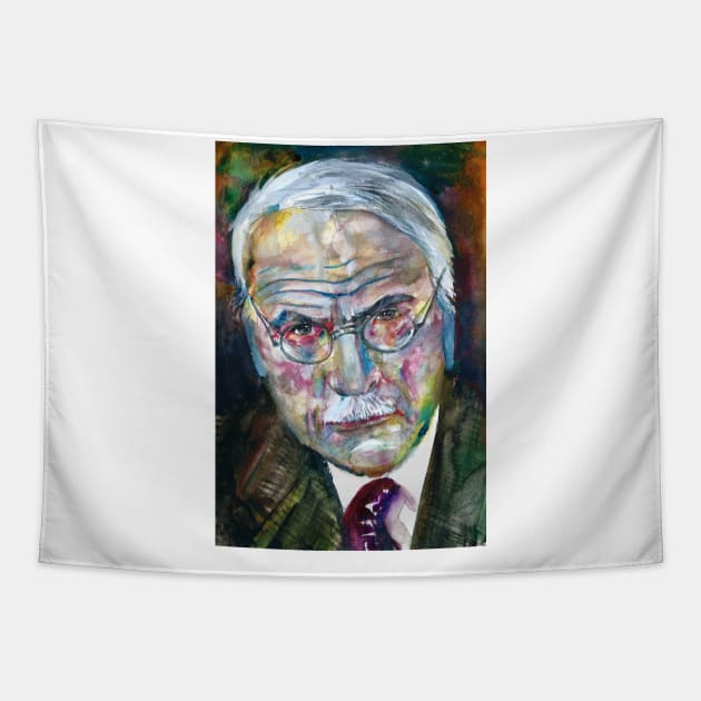 CARL JUNG - watercolor portrait .5 Tapestry by lautir