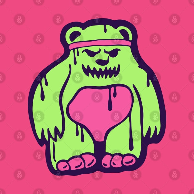 Evil Neon Teddy Bear by Cofefe Studio