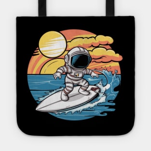 Astronaut surfing Tote