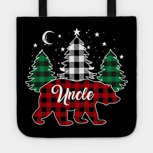 Uncle Bear Buffalo Red Plaid Matching Family Christmas Tote