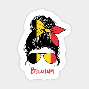 Belgium girl, Proud Flag, Belgium gift heritage, Belgian girlfriend Magnet