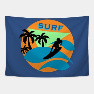 surfing on the sea Tapestry