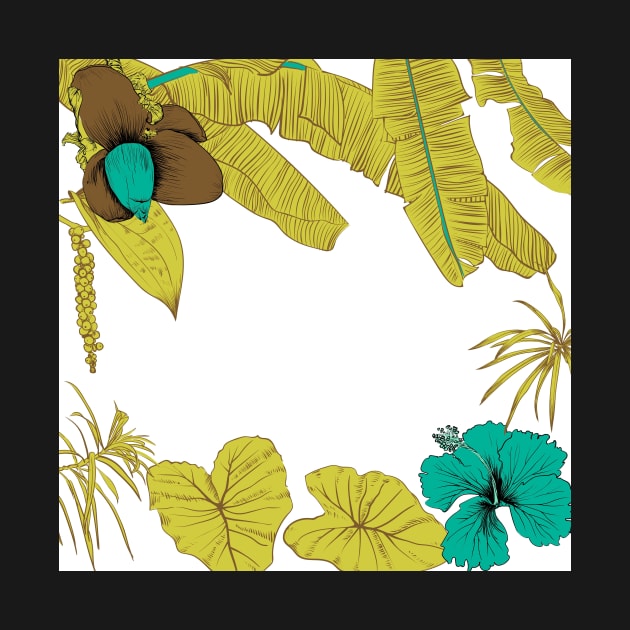 Seamless tropical pattern with banana palms by Olga Berlet