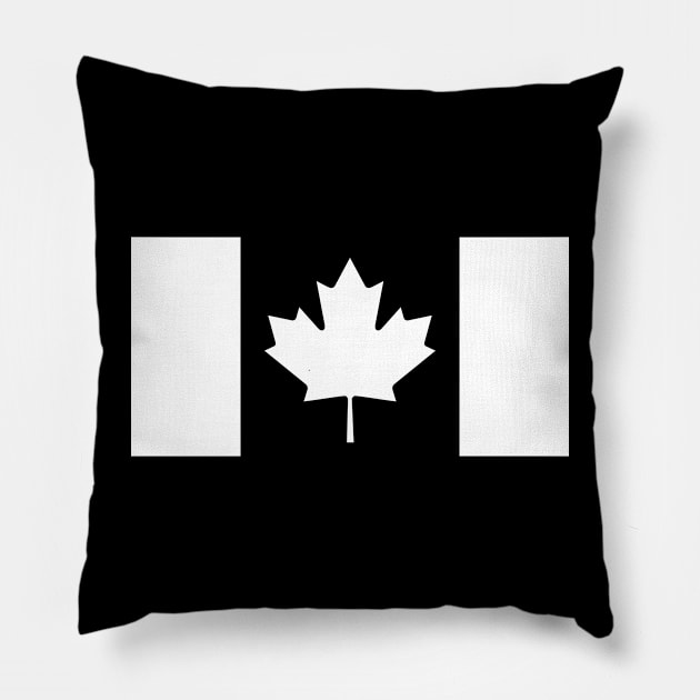 Canada Flag - White Pillow by Raw10