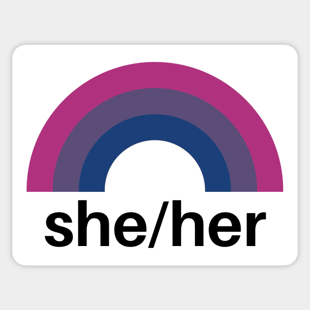 She Her Pronoun Rainbow Stickers for Gay Pride, LGBTQ Rainbow Flag