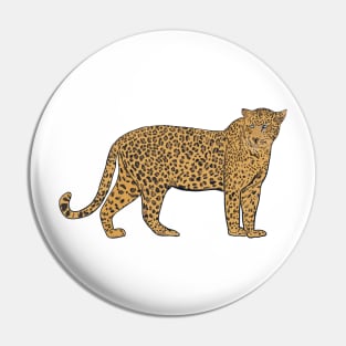 Hand drawn leopard illustration Pin