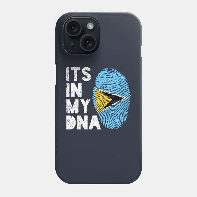 Its In My DNA Saint Lucia Flag Fingerprint Phone Case by BraaiNinja