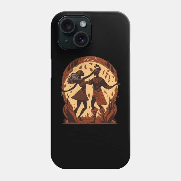 Tribe Totem Woman and Man Dancing Phone Case by MitsuiT