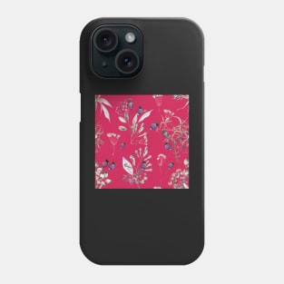 Color of the Year Viva Magenta Vintage Florals Phone Case