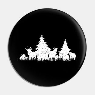 Family of Reindeers - Christmas Trees Pin