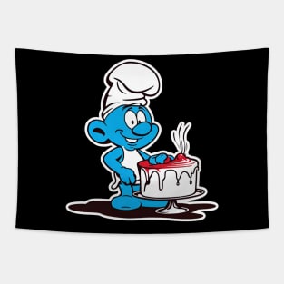 cute smurf baking a cake Tapestry