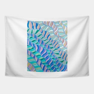 Waves of Teal, Blue & Sand Tapestry