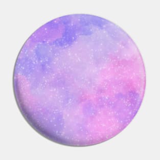 Pink and Purple Watercolor Galaxy Pin