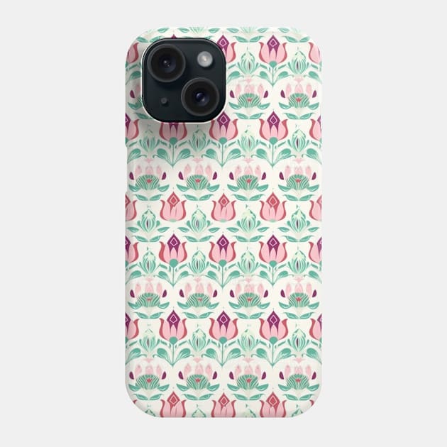 Tulips Flower Seamless Pattern V4 Phone Case by Family journey with God